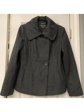 I Madison Brand Women’s Dark Gray Wool Blend Pea Coat Size M. Great Condition